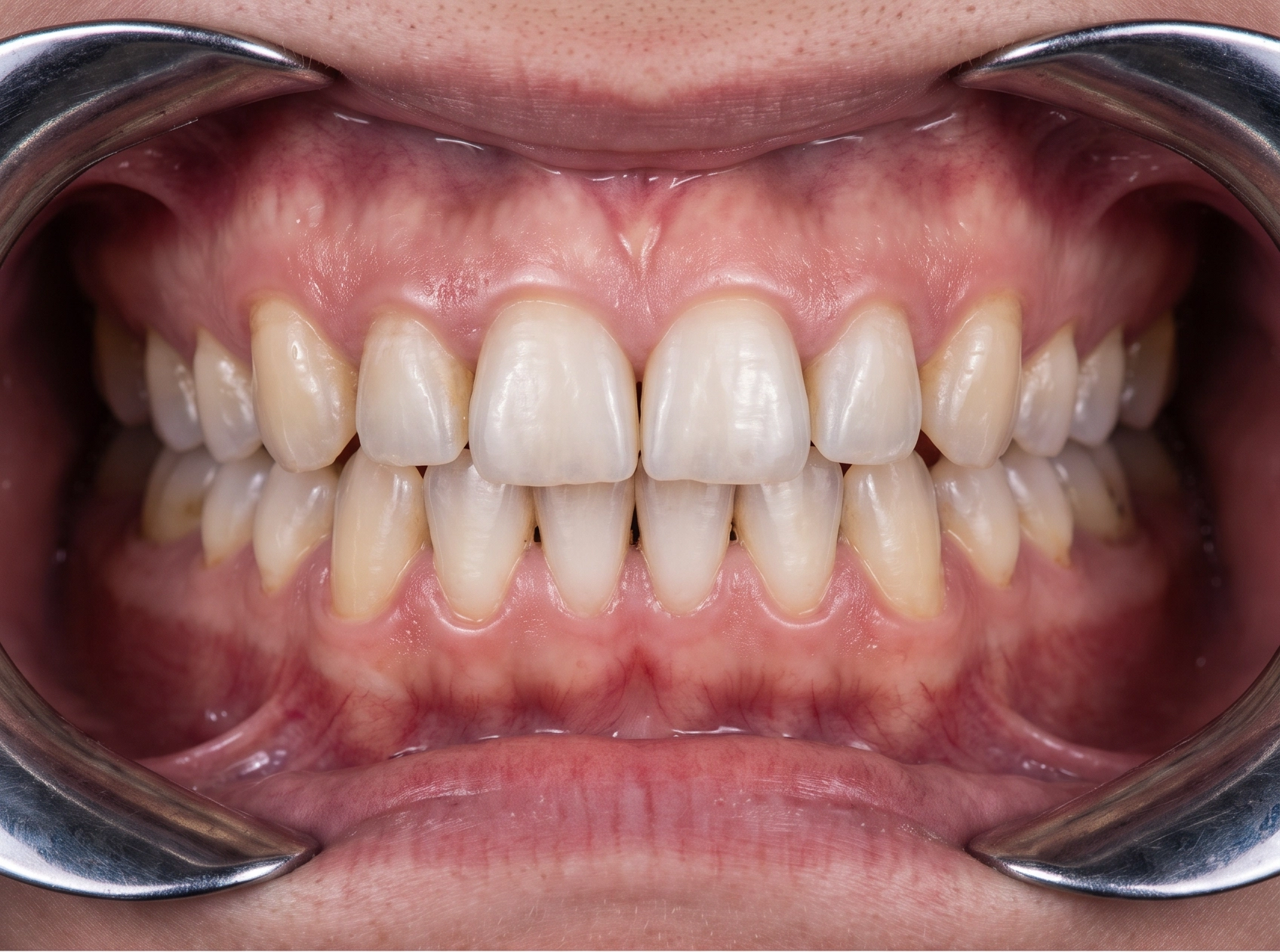 Stan przed leczeniem — licówki ceramiczne